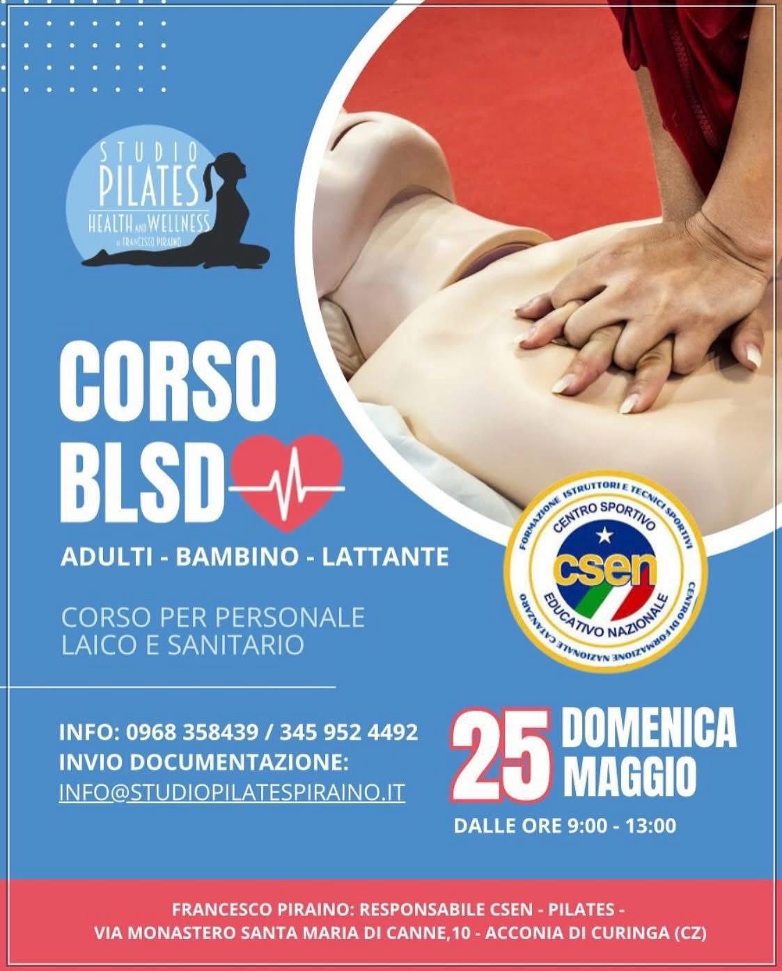 Corso BLSD - Studio Pilates Piraino - Catanzaro